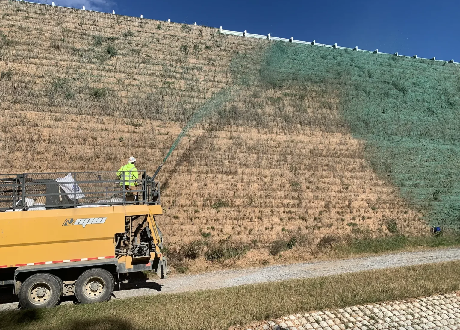During Hydroseeding
