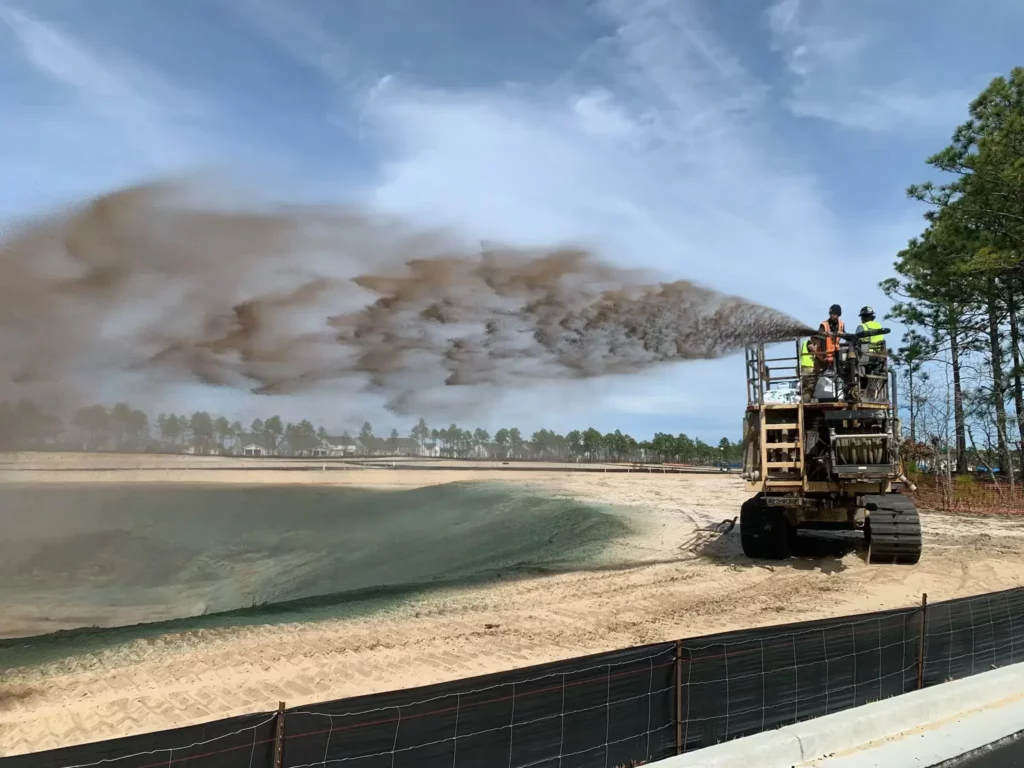 Spraying EcoMax on a recent job site