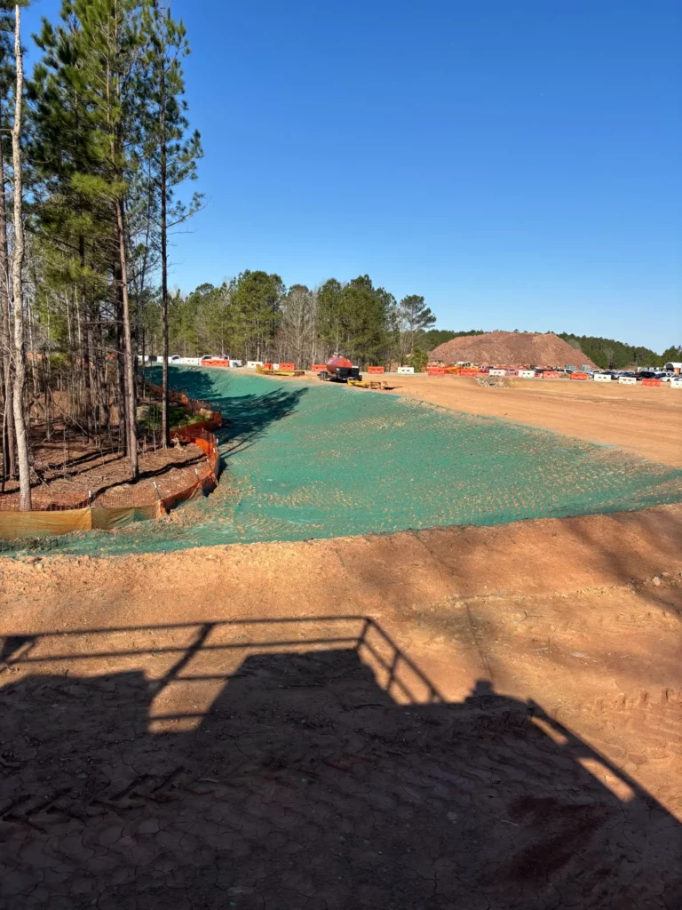 Spraying EcoMax - our hydraulic compost blanket