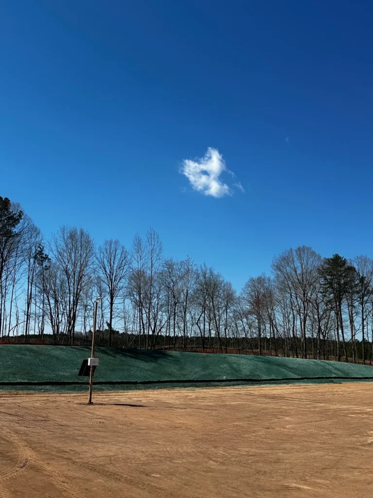 Spraying EcoMax - our hydraulic compost blanket