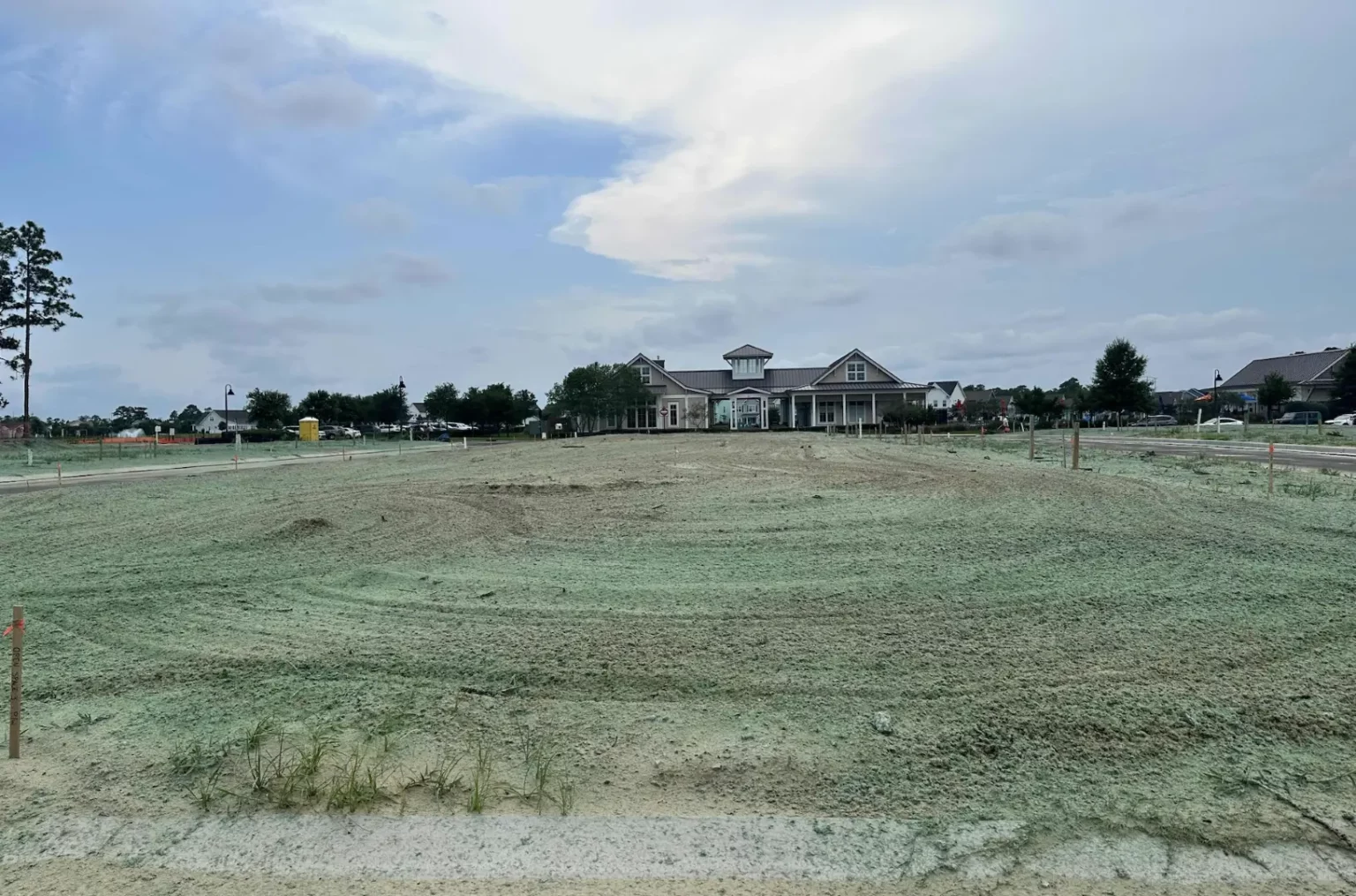 Hydroseeding areas throughout the community development complete.